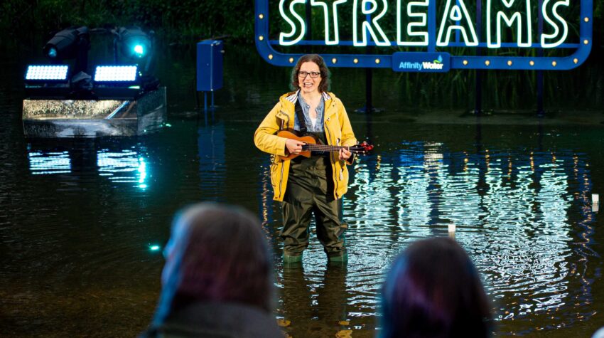 Helen standing in a stream